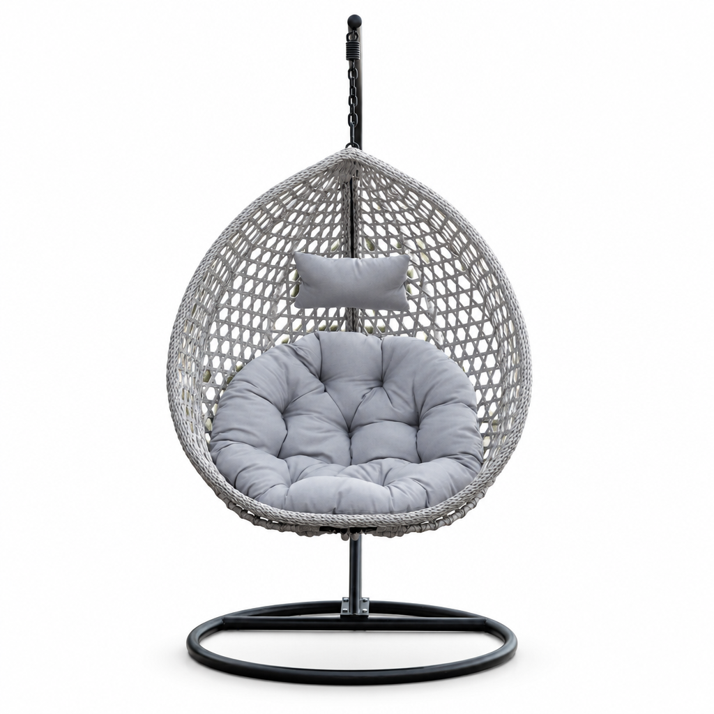 Fauteuil suspendu finition argent et gris | Bali Mazurea