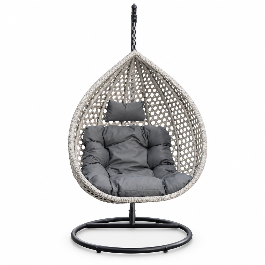 Fauteuil suspendu finition gris clair et gris | Bali Mazurea