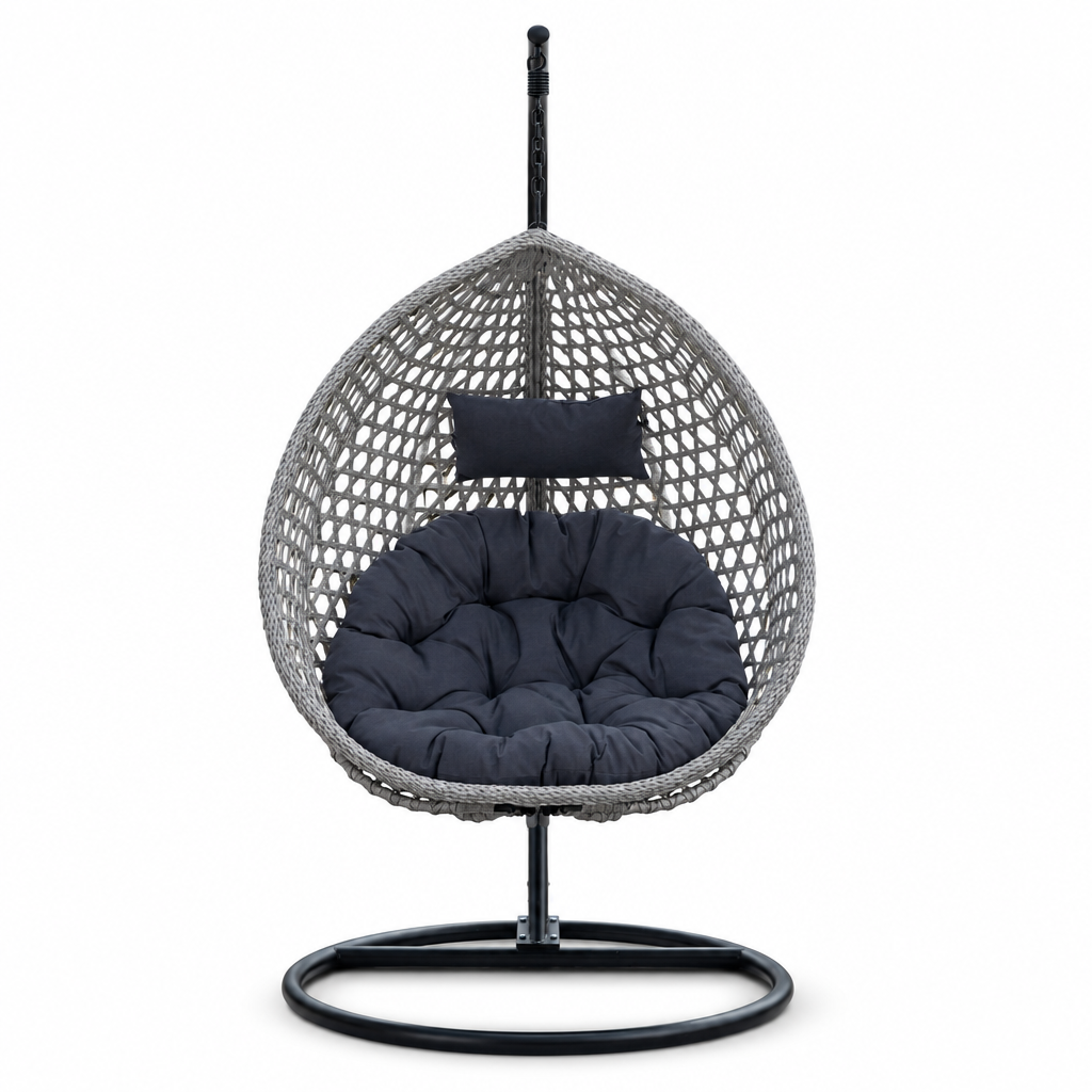 Fauteuil suspendu finition gris foncé et gris | Bali Mazurea