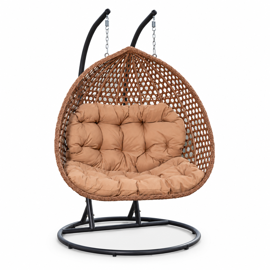 Grand fauteuil suspendu finition marron clair | Bali Mazurea
