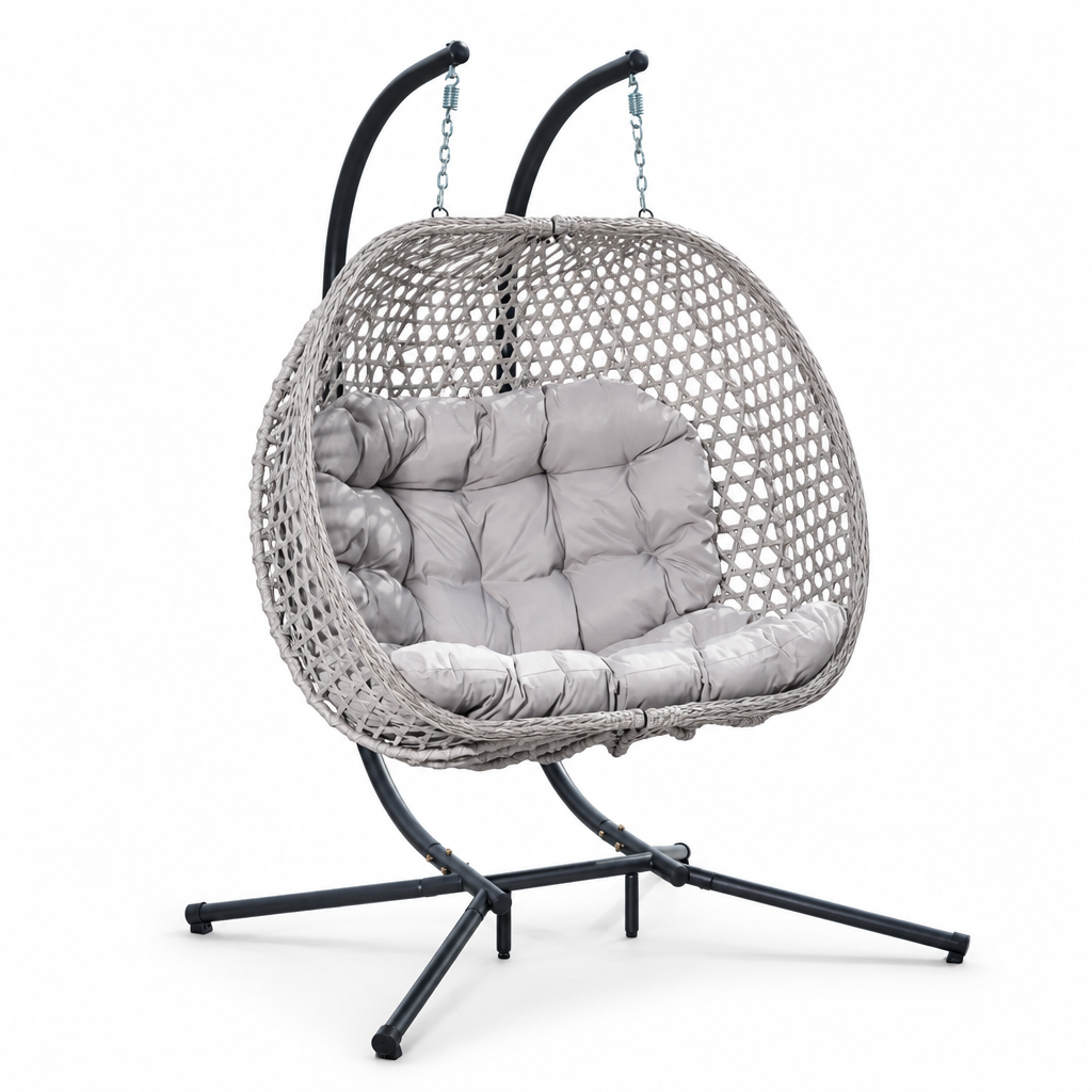 Grand fauteuil suspendu finition argent | Capri Mazurea