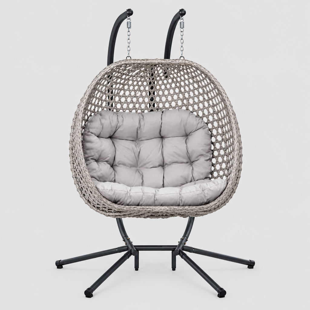 Grand fauteuil suspendu finition argent | Capri Mazurea