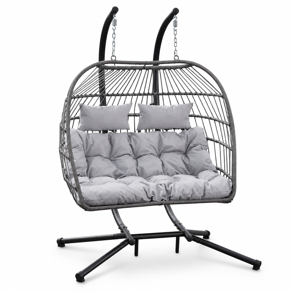 Grand fauteuil suspendu finition argent et gris | Maldives Mazurea