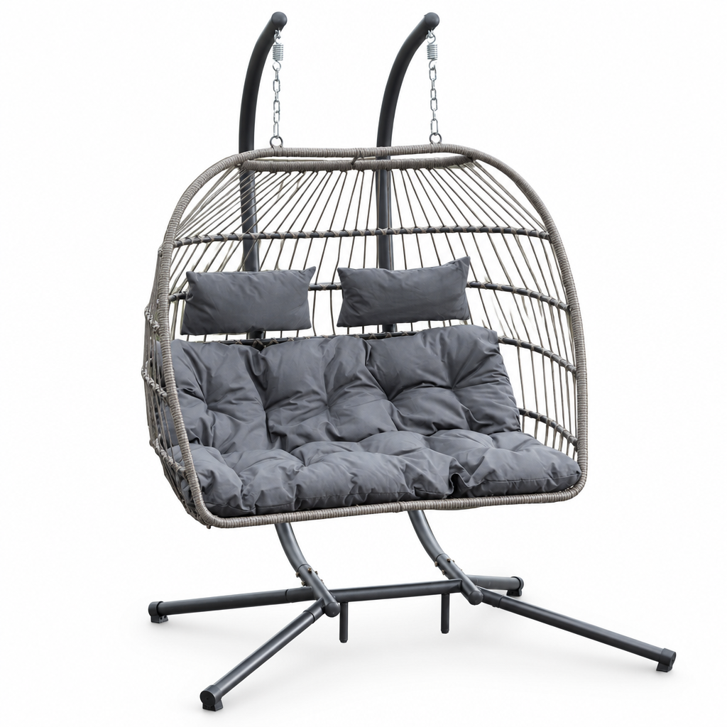 Grand fauteuil suspendu finition gris foncé et gris | Maldives Mazurea